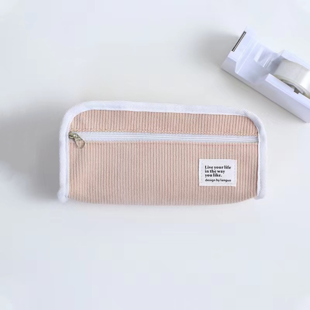 Pink Blue Grey Ins Stationery  - Aesthetic Large Pencil Case Pouch 评论和价格