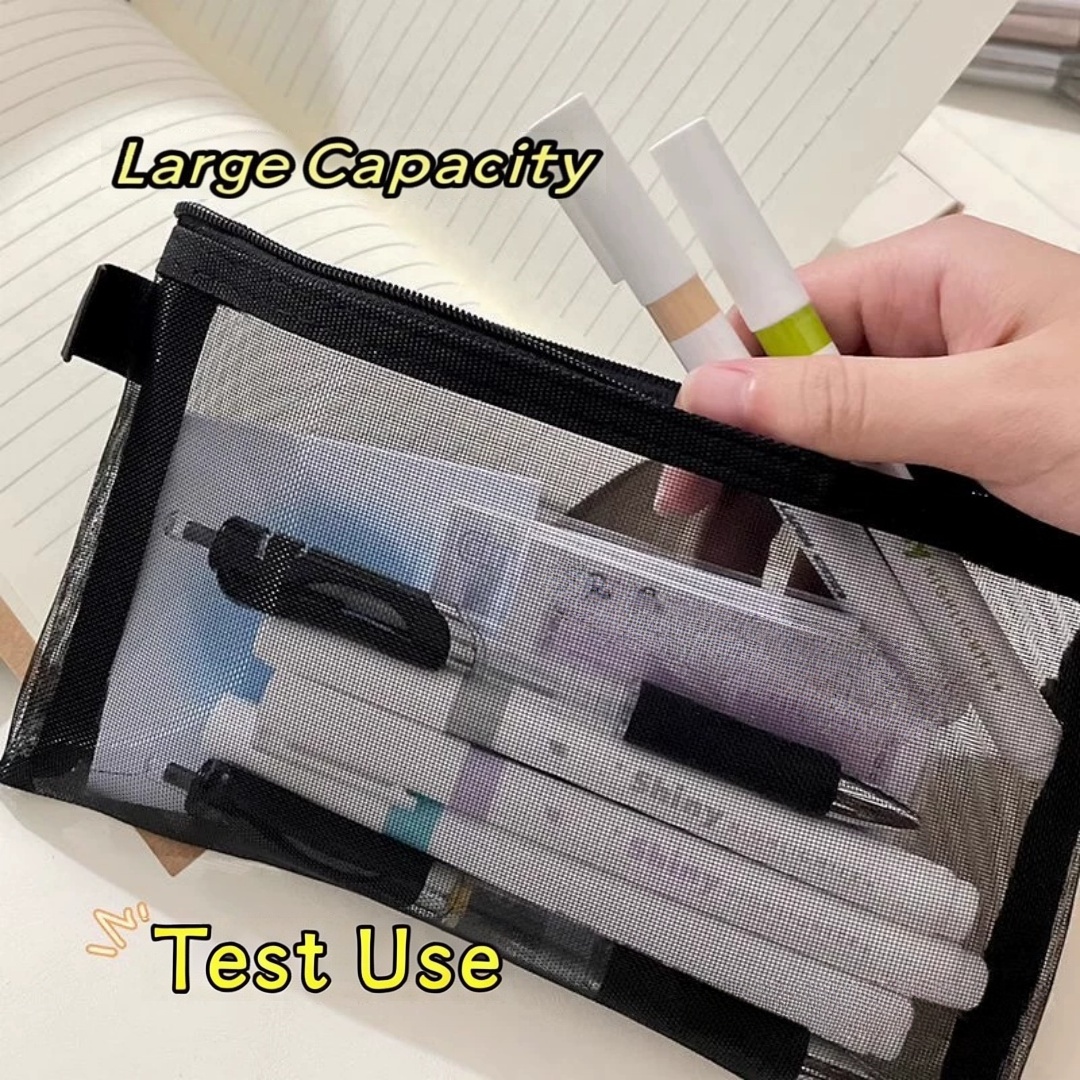 Nylon Pencil Storage Pouch Lig - Clear Mesh Pencil Pouch For Exam 评论和价格