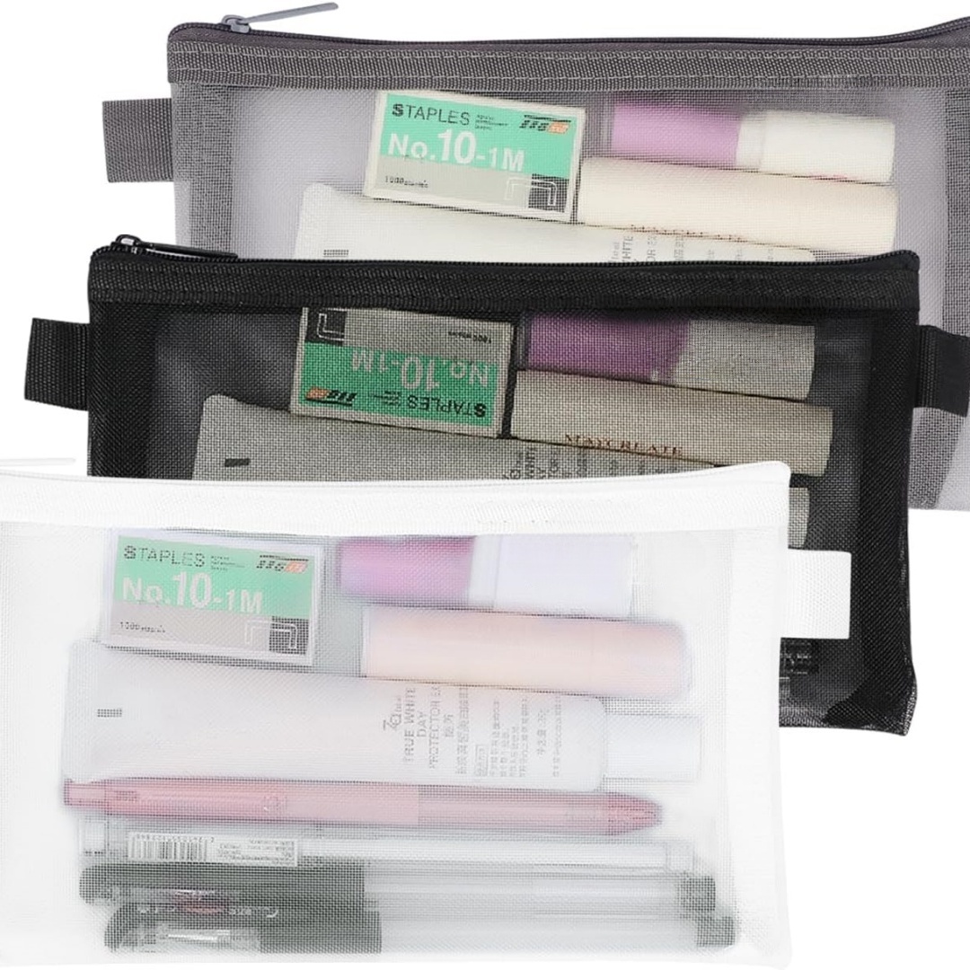 Portable Office Stationery Pou - Clear Mesh Pencil Pouch For Exam 评论和价格